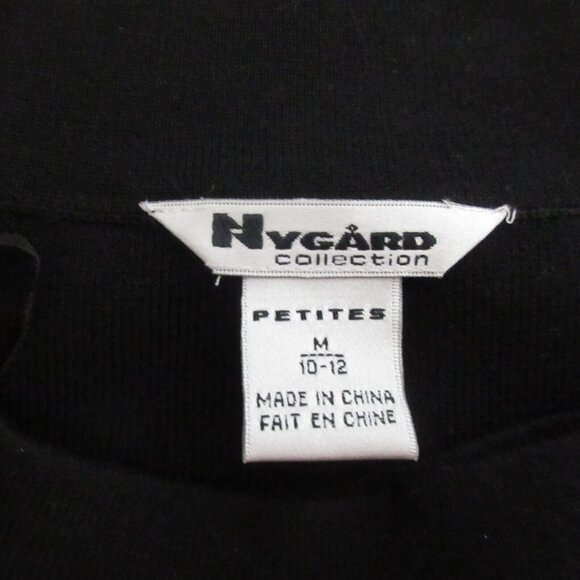 Nygard Collection Sweater Cardigan Women Sz PM Black One Button Neck 3/4 Sleeve - Picture 4 of 5